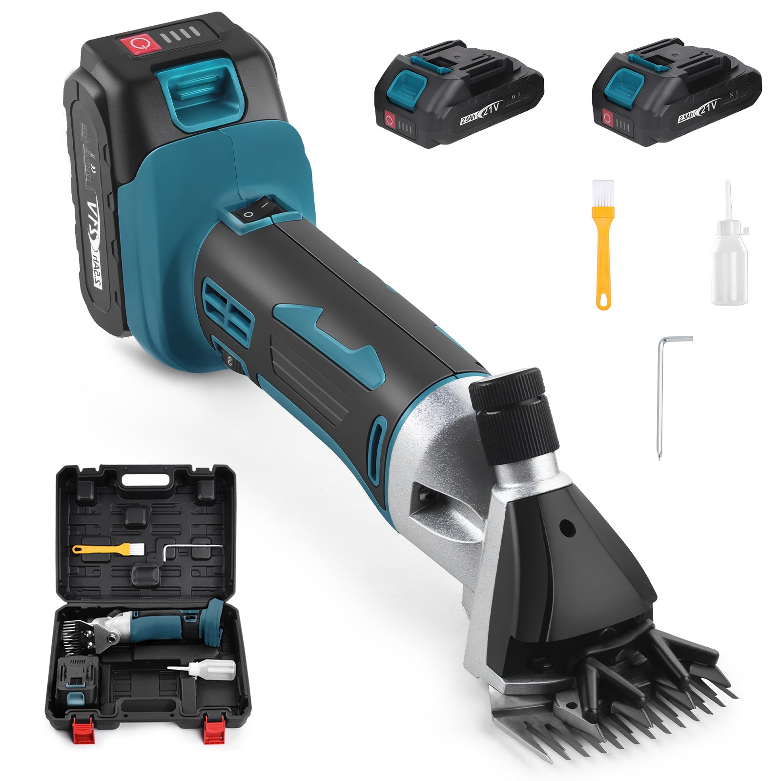 Akku Schermaschine für Tiere 500W – kabelloser Tierhaarschneider mit 2 Akkus und 6 Geschwindigkeiten, kompatibel mit 18V Akkusystem - Irondelic
