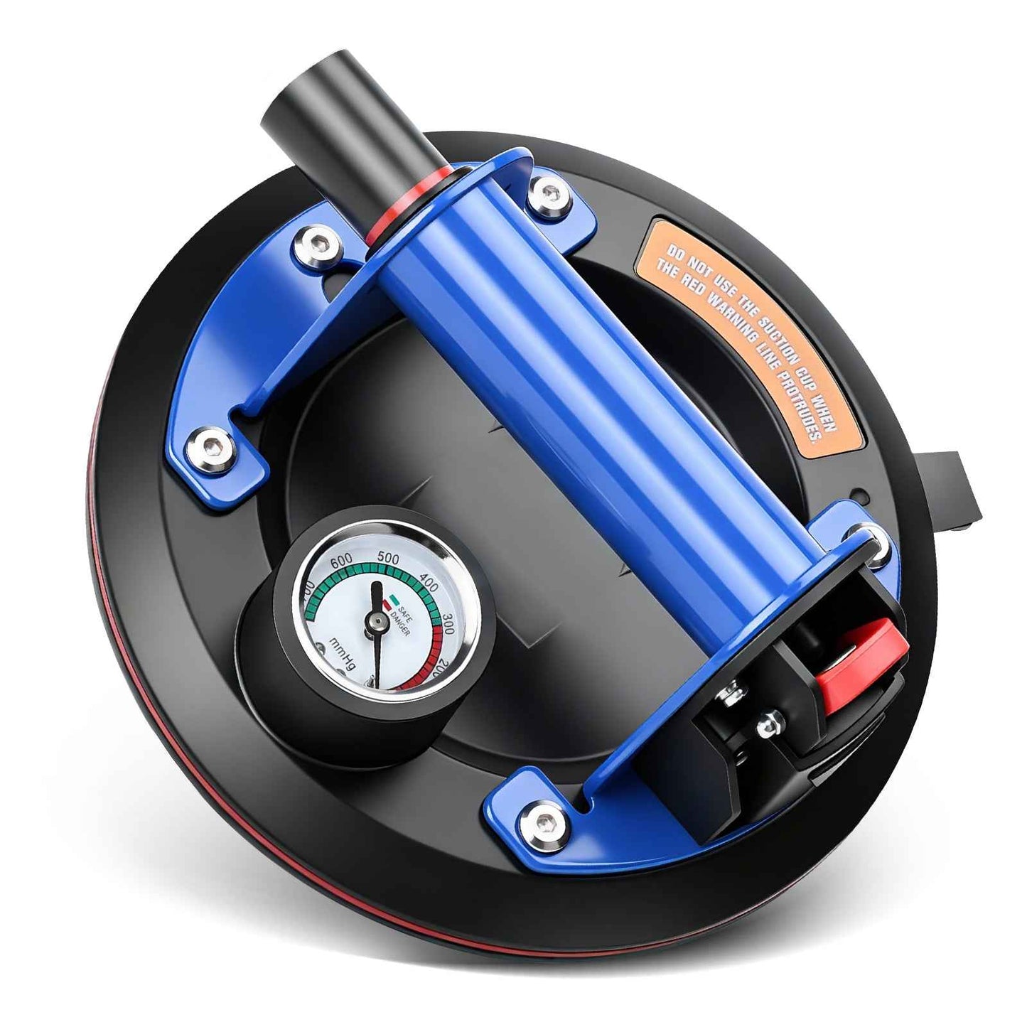Irondelic Saugheber Profi Vakuumheber 200mm Edelstahl mit Barometer | 360kg Max. Saugkraft | Glasheber & Fliesenheber im Koffer