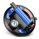 Irondelic Saugheber Profi Vakuumheber 200mm Edelstahl mit Barometer | 360kg Max. Saugkraft | Glasheber & Fliesenheber im Koffer - Irondelic