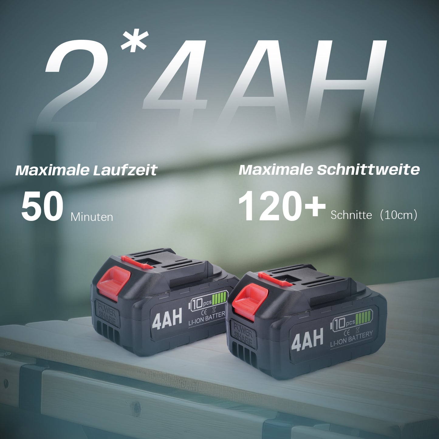 Akku Kettensäge 12 Zoll, 20 m/s, 2x 4Ah Akku, 1000W bürstenlos, automatische Kettenspannung, kabellos, leistungsstark und handlich - Irondelic
