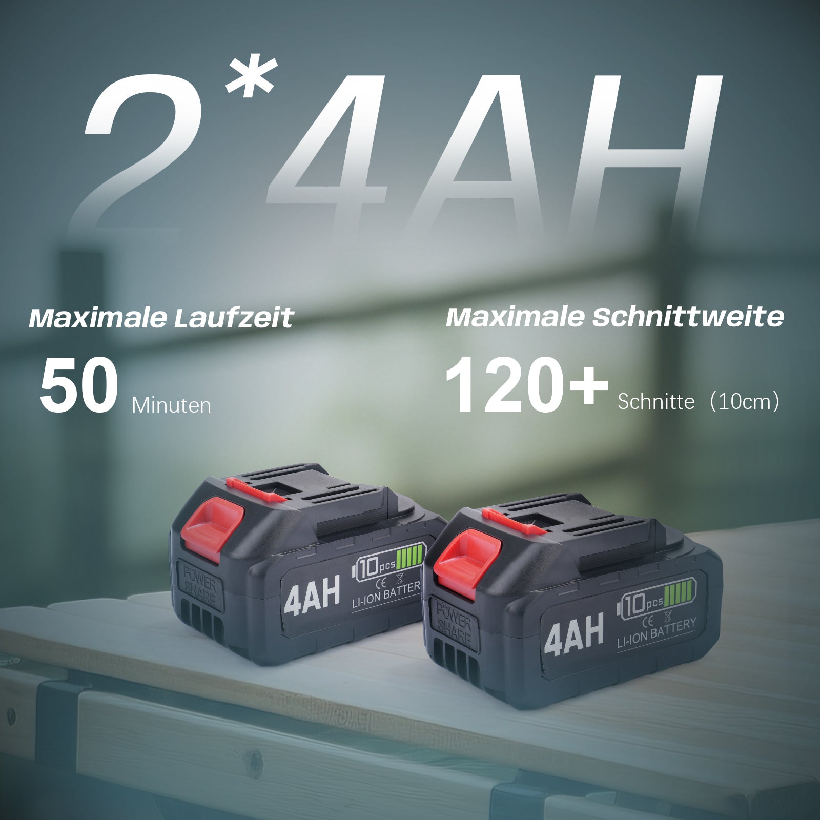 Akku Kettensäge 12 Zoll, 20 m/s, 2x 4Ah Akku, 1000W bürstenlos, automatische Kettenspannung, kabellos, leistungsstark und handlich - Irondelic