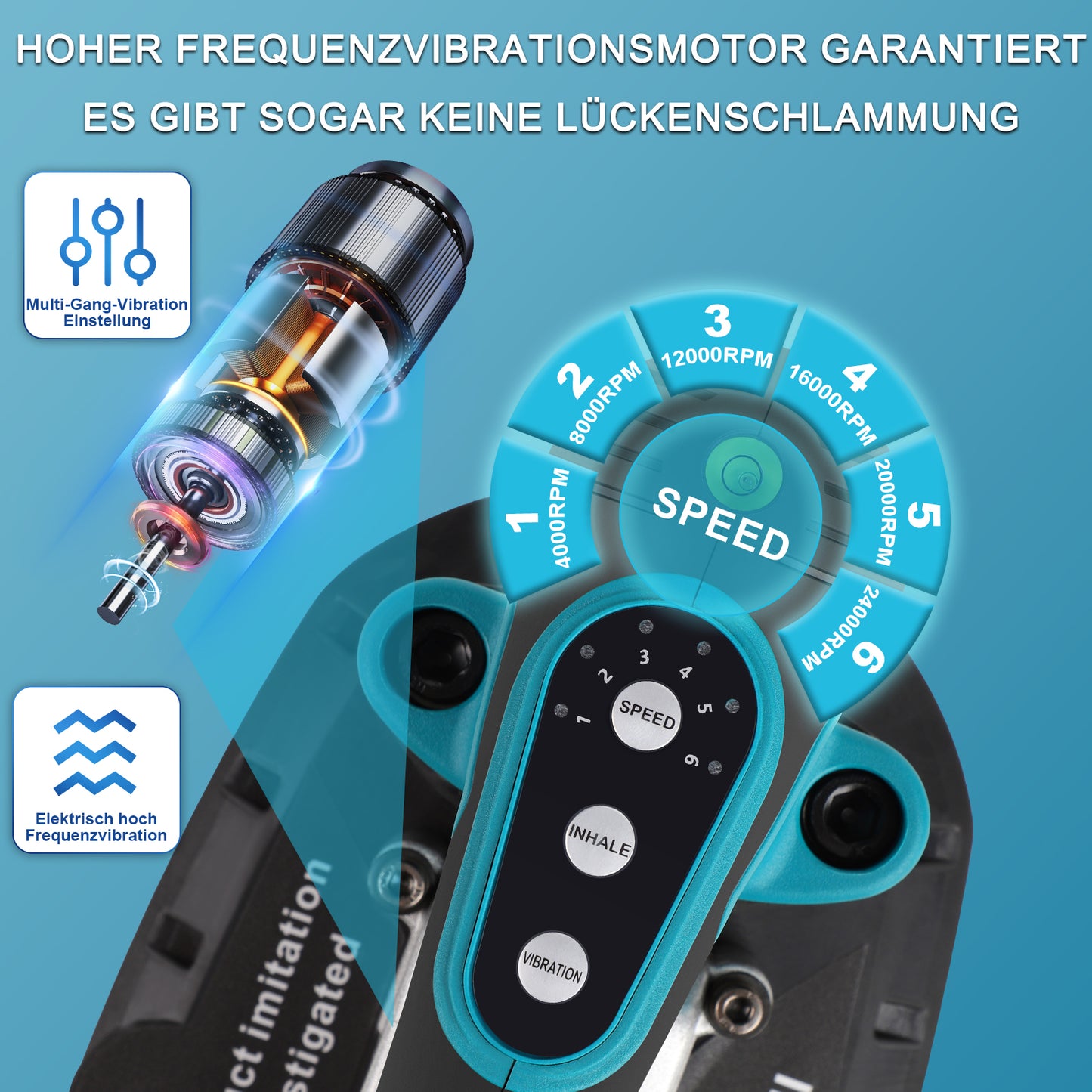 Fliesenrüttler Akku 1800W mit Saugnapf - 6 Stufen, 2 Akkus, Fliesenverlegegerät für Wand und Bodenfliesen - Irondelic