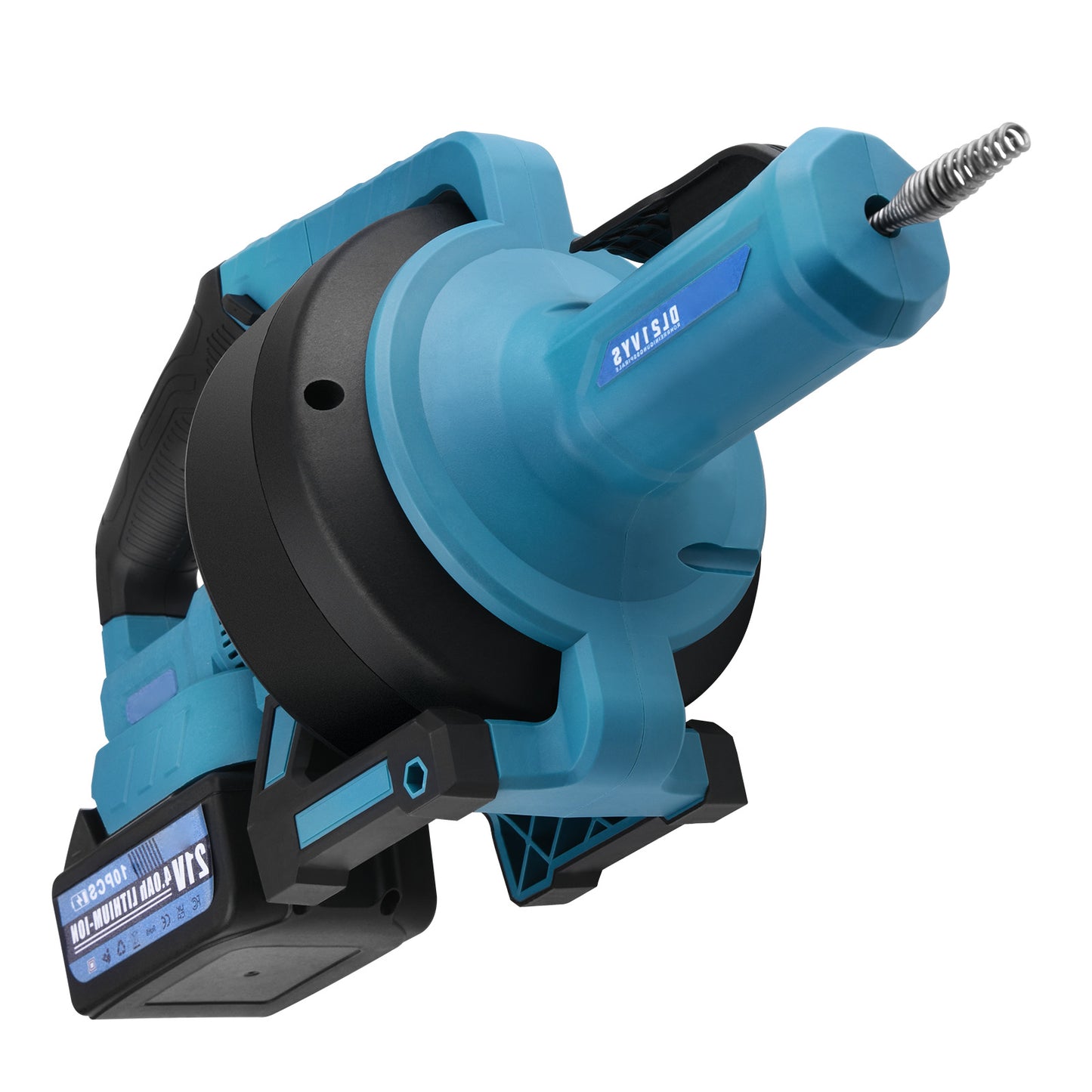 Irondelic 21V Akku-Rohrreinigungsmaschine automatisch | Tragbarer Abflussreiniger 7,6m | Profi Rohrreiniger Set inkl. 2x 4.0Ah Akkus