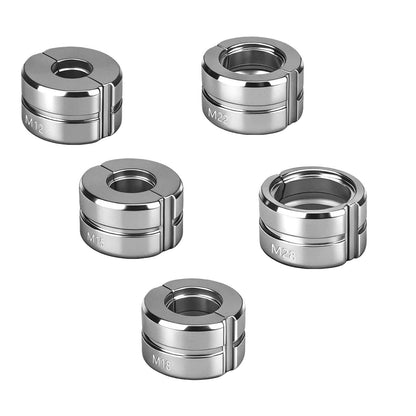 Irondelic 5-tlg. V-Kontur Pressbacken Set 12-28mm | Chromstahl 40 Crimpbacken 48-55 HRC | Universal-Einsätze für Kupfer & Edelstahl
