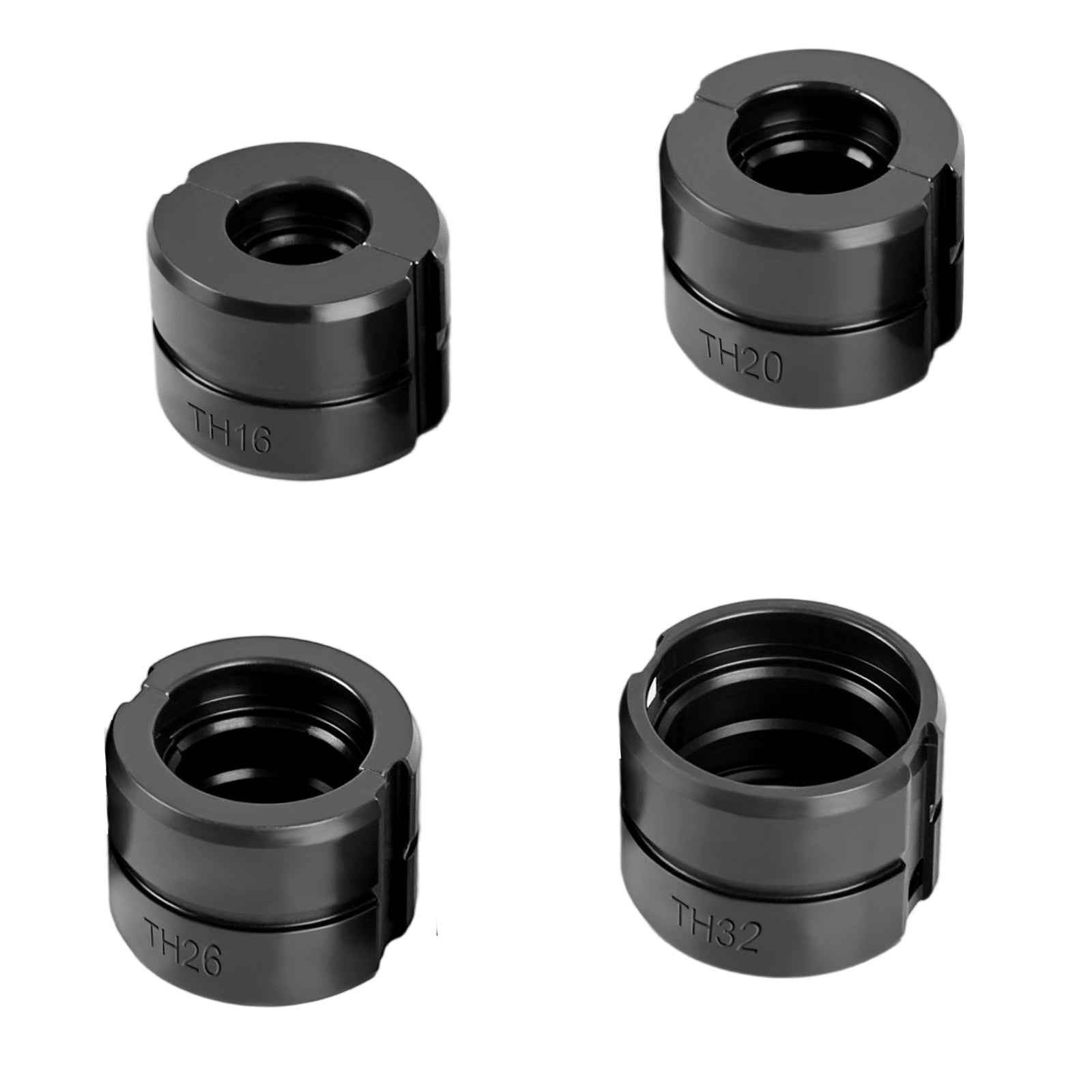 Irondelic 4-tlg. TH-Kontur Pressbacken Set 16-32mm | Chromstahl Crimpbacken 48-55 HRC | Universal Presszangen-Einsätze 42x20,5mm für PEX & Verbundrohr