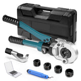 Irondelic 100kN Hydraulische Rohrpresszange Set | TH16-32 Presszange für PEX Verbundrohr | Profi Presswerkzeug mit Rohrabschneider im Koffer - Irondelic