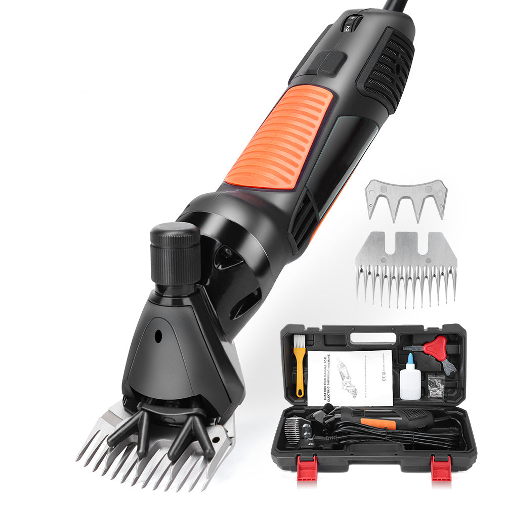 Irondelic 550W Elektrische Schafschermaschine | 6-Gang Schermaschine für Schafe & Hunde | Profi Scherschneide-Set mit 5,5m Kabel & Koffer - Irondelic