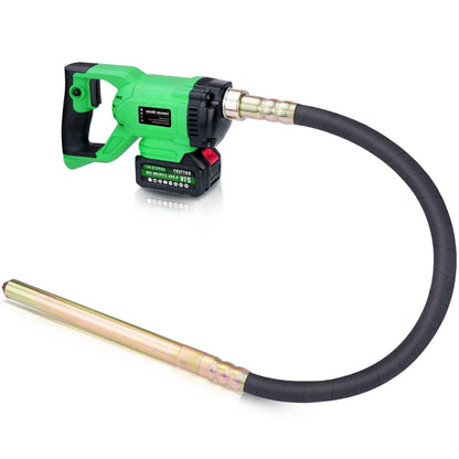 Irondelic Akku-Betonrüttler 18V Set mit 1x Akku | Kabelloser Innenrüttler 6000 U/min | 35mm Flaschenrüttler für Fundamente & Garten