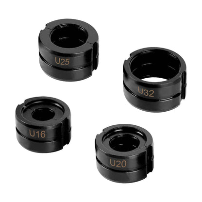 Irondelic 4-tlg. U-Kontur Pressbacken Set 16-32mm | Chromstahl Crimpbacken 48-55 HRC | Universal Presszangen-Einsätze 42x20,5mm für PEX & Verbundrohr