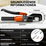 Irondelic Hydraulische Crimpzange Set – Professionelle Kabelverbindungen von 4–50 mm² - Irondelic