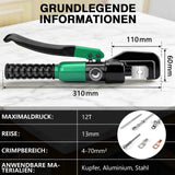 Irondelic Hydraulische Crimpzange 4–50 mm² – Professionelle Kabelverbindungen mit maximaler Presskraft - Irondelic