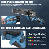 Irondelic Mini Akku-Kettensäge 4- & 6-Zoll Set | 350W Hand-Kettensäge mit 2x Akkus | Leichte Einhand-Gartensäge für Astschnitt & Holz - Irondelic