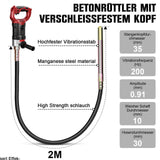 Irondelic 1800W Betonrüttler mit 2m Rüttelflasche | Elektrischer Innenrüttler 6000 U/min | Profi Flaschenrüttler für Fundamente & Schalung - Irondelic