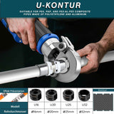 Irondelic 4-tlg. U-Kontur Pressbacken Set 16-32mm | Chromstahl Crimpbacken 48-55 HRC | Universal Presszangen-Einsätze 42x20,5mm für PEX & Verbundrohr - Irondelic