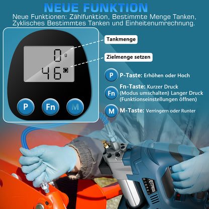 Akku-Fettpresse kabellos 18–21V mit Digitaler Steuerung und 15000 PSI – Präzise Schmierung für Garten- und Maschinenwartung, inklusive 2x2Ah Akkus - undefined