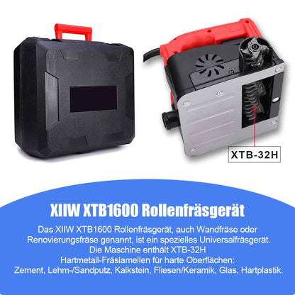 Irondelic 1600W Sanierungsfräse Set | Putzfräse & Wandfräse mit 155mm Fräsbreite | Universal-Betonfräse für Randloses Arbeiten im Koffer
