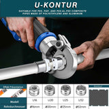 Irondelic 4-tlg. U-Kontur Pressbacken Set U16-32 | Chromstahl Crimpbacken 48-55 HRC | Universal Presszangen-Einsätze 42x20,5mm für PEX & Verbundrohr - Irondelic