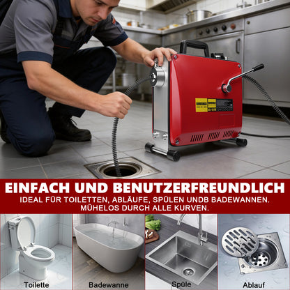 Irondelic 500W Elektrische Rohrreinigungsmaschine Set | Profi Abflussreiniger mit 10mm & 16mm Spiralen | Gewerblicher Rohrreiniger für Ø30-100mm