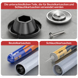 Irondelic 25-tlg. Akku-Kartuschenpresse Set 500W | Profi Auspressgerät mit 2x Akkus | Fugen-Dichtstoffpresse für 310ml & 600ml im Koffer - Irondelic