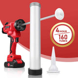 Irondelic 500W Akku-Kartuschenpresse 7840N | Profi Auspressgerät mit 2x Akkus | 6-Gang Fugen-Dichtstoffpresse für 310ml & 600ml im Koffer - Irondelic