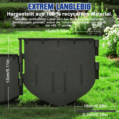 Irondelic Rasenkante PA66 GF30 2er-Set 21,4m | Flexible Pflasterkante Doppelpack | Beeteinfassung schlagfest 144-teilig