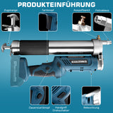 Irondelic Akku Fettpresse 12000 PSI kabellos mit LED, 2-in-1 Griff, 160 g/min, 18–21V, inkl. 2 Akkus, Ladegerät & Düsen für Auto, Werkstatt & Maschinen kaufen - Irondelic