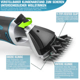 Irondelic Akku Schermaschine für Tiere 500W – kabelloser Tierhaarschneider mit 2 Akkus und 6 Geschwindigkeiten, kompatibel mit 18V Akkusystem - Irondelic