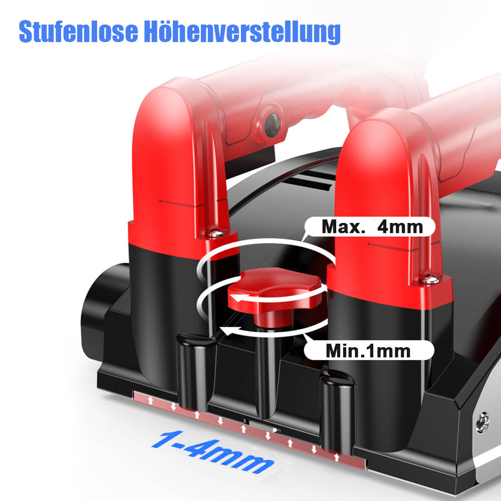 Irondelic 1600W Sanierungsfräse Set | Putzfräse & Wandfräse mit 155mm Fräsbreite | Universal-Betonfräse für Randloses Arbeiten im Koffer