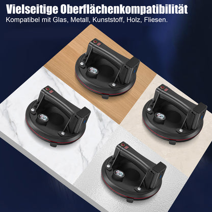 Irondelic Automatischer Akku-Vakuumsaugheber 12,6V | 300kg Tragkraft Elektrischer Saugheber | Profi Glasheber & Fliesenheber mit Manometer