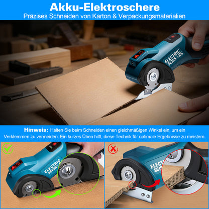 18V Akku Elektroschere 2Ah mit USB-C, bürstenlos 440 U/min, 9 mm Schnittkapazität, LED, kompatibel mit 18V Akkus - Irondelic