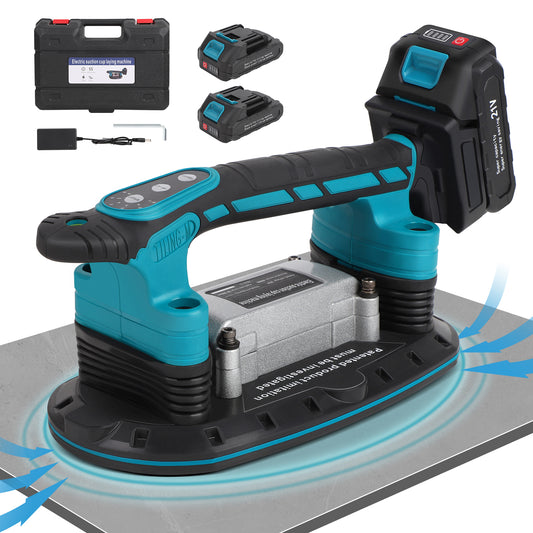 Fliesenrüttler Akku 1800W mit Saugnapf - 6 Stufen, 2 Akkus, Fliesenverlegegerät für Wand und Bodenfliesen - Irondelic