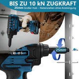 Irondelic Akku Blindnietgerät 10kN Bürstenlos 2 Akkus Nietpistole 2.4-6.0 mm für Aluminium Stahl Edelstahl Blindnieten Set - Irondelic