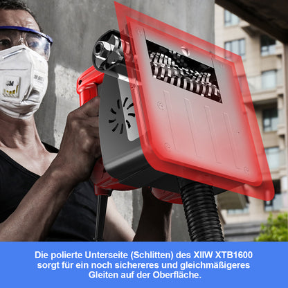 Irondelic 1600W Sanierungsfräse Set | Putzfräse & Wandfräse mit 155mm Fräsbreite | Universal-Betonfräse für Randloses Arbeiten im Koffer