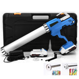 Irondelic Akku-Kartuschenpresse 21V Set mit 2x Akkus | 6500N Profi Auspressgerät für 310ml & 600ml | 6-Gang Fugen-Dichtstoffpresse im Koffer - Irondelic