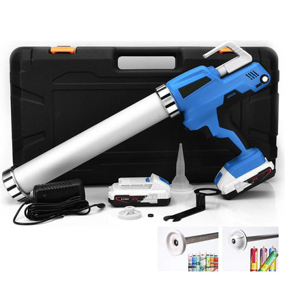 Irondelic Akku-Kartuschenpresse 21V Set mit 2x Akkus | 6500N Profi Auspressgerät für 310ml & 600ml | 6-Gang Fugen-Dichtstoffpresse im Koffer