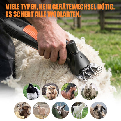 Irondelic 550W Elektrische Schafschermaschine | 6-Gang Schermaschine für Schafe & Hunde | Profi Scherschneide-Set mit 5,5m Kabel & Koffer - Irondelic