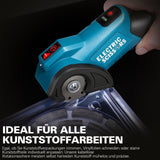 Irondelic 18V Akku Elektroschere 2Ah mit USB-C, bürstenlos 440 U/min, 9 mm Schnittkapazität, LED, kompatibel mit 18V Akkus - Irondelic