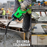Irondelic Akku-Betonrüttler 18V Set mit 1x Akku | Kabelloser Innenrüttler 6000 U/min | 35mm Flaschenrüttler für Fundamente & Garten - Irondelic