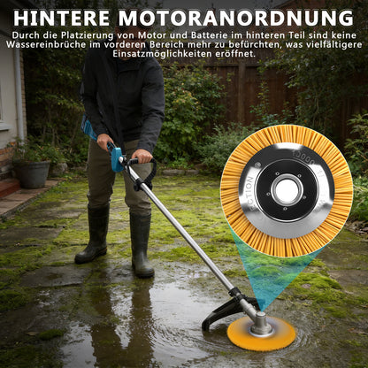 Akku Freischneider 18V 1380W mit 2 Akkus – Bürstenlose Motorsense, Kompatibler Rasentrimmer, Multifunktionaler Unkrautentferner mit Sägeblatt & Messer - Irondelic