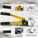 Irondelic 100kN Hydraulische Presszange Set V/TH | Rohrpresszange für Kupfer & PEX Verbundrohr | Profi Presswerkzeug mit Rohrabschneider im Koffer - Irondelic